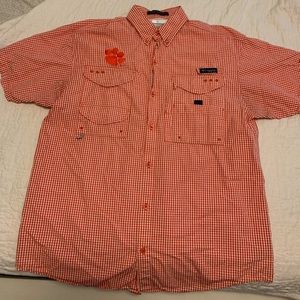 Clemson-Columbia Short Sleeve Button Up PFG, Med